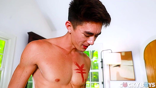 Evan Knoxx Submits to Cody Seiyas Reversed Dominance in Steamy Upside-Down Sex Romp –