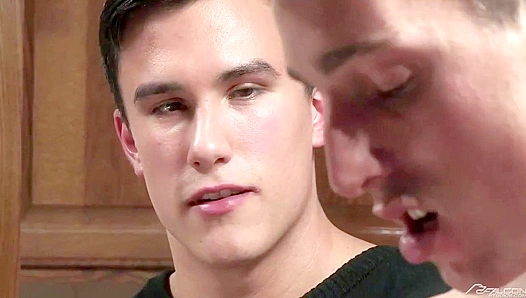 Steamy Kitchen Flirtation: Tristan Stevens Lustful Encounter Ignites – Falcon Studios
