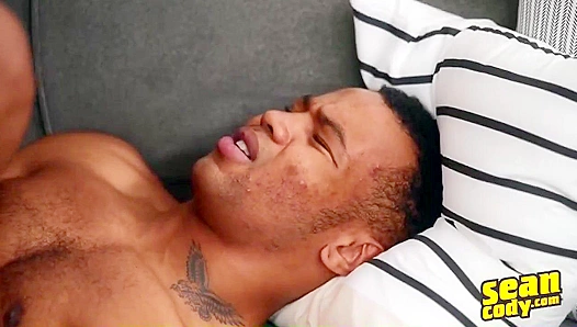 Intense Blond Domination: Chiseled White Papi Takes Control of His Sexy Black Boy Toy in