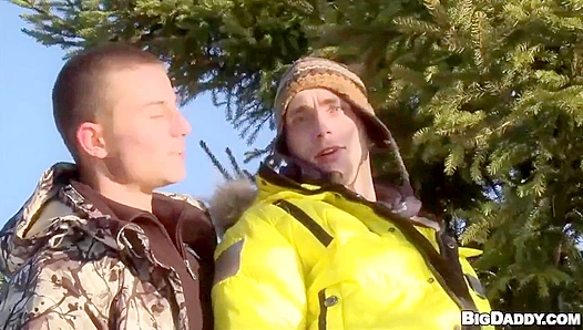 Winter Wonderland Threesome: European Playground for Naked Gay Sex