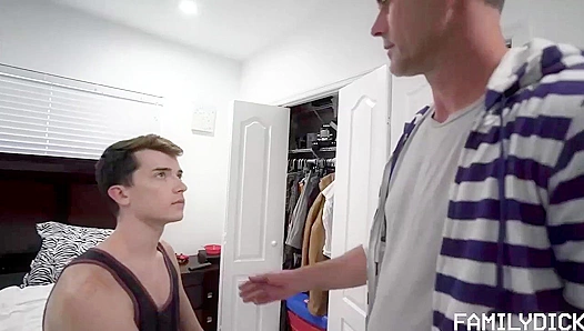 Steamy Twin Rendezvous: Daddy Oaks Claims Landon Alexs Holes in Rough Gay Anal Threesome