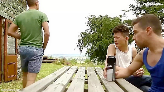 Orlando Pounds Gabriel Joshs Tight Holes in Raw Outdoor Threeway – 18+