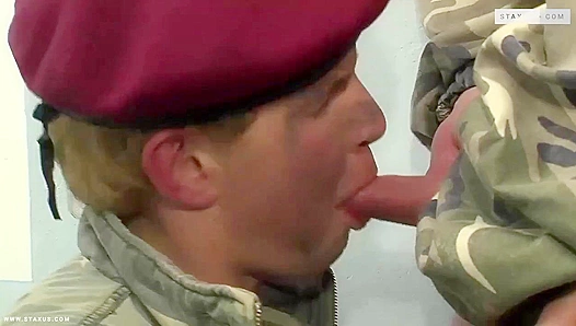 Raw Military Passion Ignites: Tony Rek Devours Best Friends Hard Cock