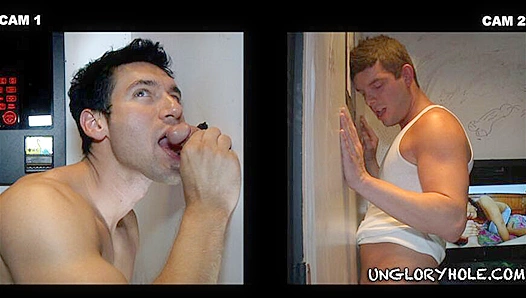 Bareback Glory Hole Orgy: Alexander, Garrett Shawns Steamy 3-Way Thrill Ride