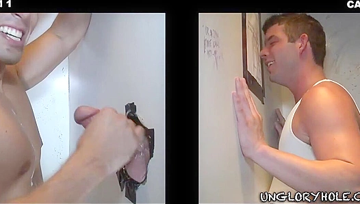 Bareback Glory Hole Orgy: Alexander, Garrett Shawns Steamy 3-Way Thrill Ride