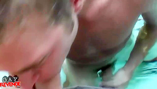 Steamy Poolside Threesome: Alexander Greene, Alex Adams Get Down and Dirty – HotGuysFuck