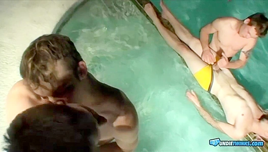 Steamy 4Way Frenzy Ignites Between Undie Clad Twinks Mike Zack - GayPornFun 18+