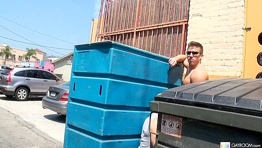 Adam Russos Deep Throat Session: Devours Hard Dick in Back Alley Behind the Club - Gay