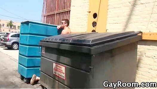 Adam Russos Deep Throat Session: Devours Hard Dick in Back Alley Behind the Club - Gay