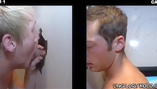 Zac Blake Eagerly Sucks Hayden Chandlers Hung Dick Through a Pulsating Glory Hole -