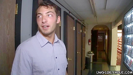 Zac Blake Eagerly Sucks Hayden Chandlers Hung Dick Through a Pulsating Glory Hole -