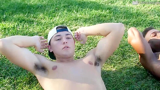 Adrian Harts Desire Ignites as He Worships Masyn Thornes Thick Cock Under Sizzling Shower