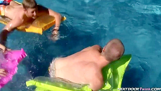 Poolside Seduction: Ryan Andrews Tempts His Neighboring Cute Boy for Lewd Mouth Worship