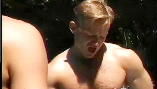 Steamy Poolside Threesome: Clarke, Dixon Clarkes Hung Ass Get Worshipped