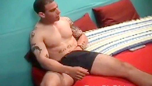 Ripped Tattooed Beefcake Unleashes Monster Cock, Strokes to Bliss – Raw Muscle Gay XXX