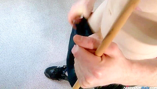 Neighborhood Heartthrob Unleashes Raw Lust, Thrusting Hands into Overdrive on Knees