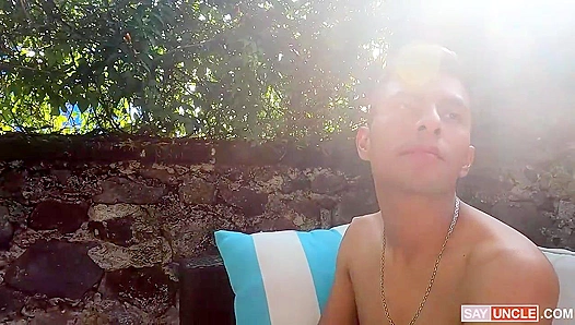Steamy Backseat Anal Threeway: Axel and Friends Pumping Hot Latino Ass