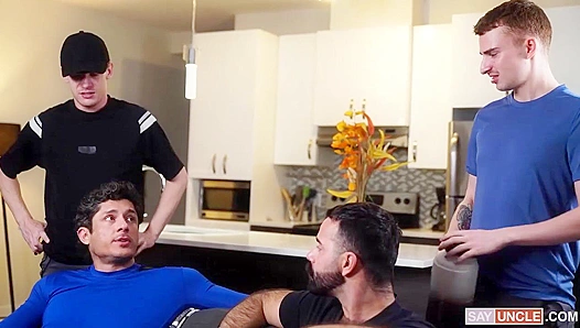 Rocky Edward Unleash Lust in Scorching Bareback Threeway Frenzy - TwinkTrade