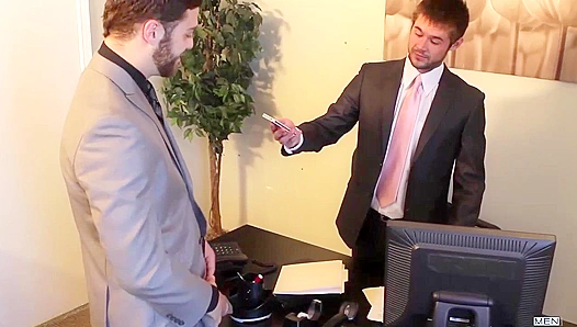 Steamy Office Tryst: Tommy Defendi and Mike DeMarco Engage in Scorching Hot Gay Anal Play