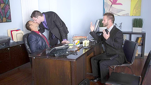 Steamy Office Encounter: Rocco, Andrew Chris Give in to Forbidden Lust