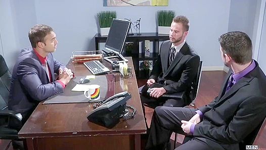 Steamy Office Encounter: Rocco, Andrew Chris Give in to Forbidden Lust