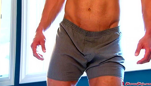 Marcuss Muscular Body Radiates Raw Sex Appeal as He Masturbates His Throbbing Dick in
