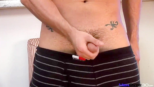 Inked Muscle Daddy Unleashes Hungry Hole for Thick Cock – HotDaddies30Plus