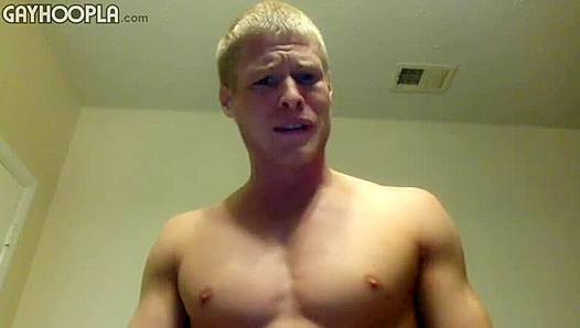 Blond Hunk Prestin Presley Gets Off Hard: Masturbating to His Own Hung Desire