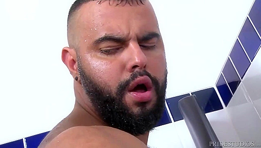 Massive Men Merge Under Steamy Showers as Thick Cocks Thrust and Splash –