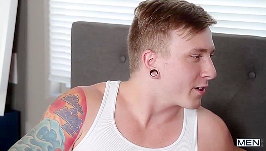 Intense Rear Action: Tom Trevors Seizes the Moment for a Slick, Deep Anal Threeway –