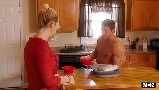 Brandon Evans Pounds Ashton McKays Tight Hole in Sizzling Kitchen Threesome – 18+