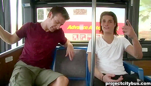 Steamy Public Bus Hookup: Kevin Crows Unleashes Thick Load on Tyler Bentley
