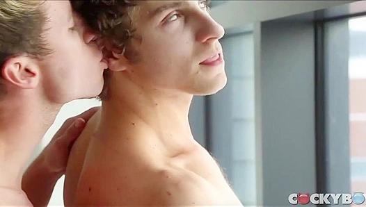 Justin Calvins Steamy Showdown: Hard Cocks Thrusting by the Glass