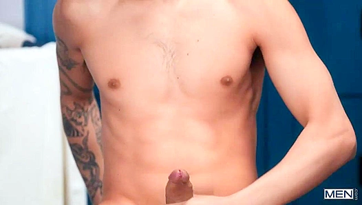 Muscular Men Collide in Sweaty Locker Room Threesome - GayPornHeat 18+