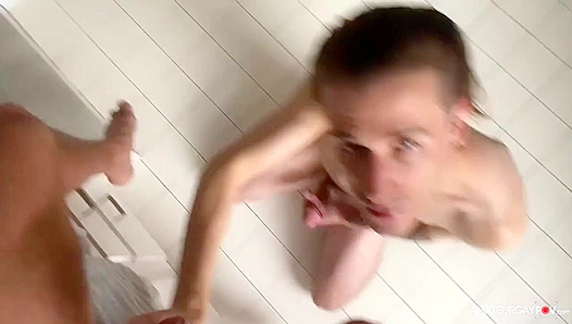 Dads Rough Anal Threeway - Stepson Gets Pounded and Painted