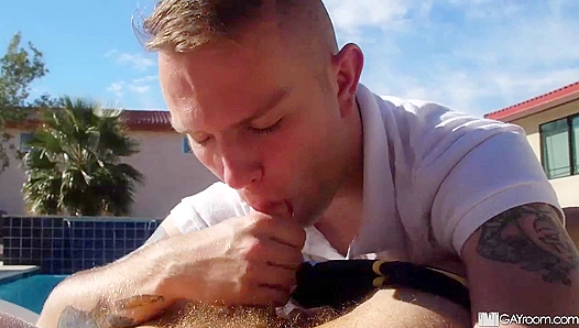 Steamy Pool Orgy: Trent and Timmy Lose Control in Raunchy Gay Threesome – Man Royale 18+