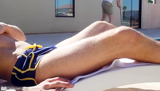 Steamy Pool Orgy: Trent and Timmy Lose Control in Raunchy Gay Threesome – Man Royale 18+