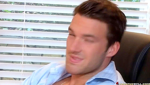 Steamy Office Encounter: Trystan Bulls Powerful Cumming Session – 18+