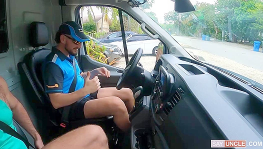 Derek Dominates Jace in the Van - Raw, Deep Thrusts as He Rides Him Hard