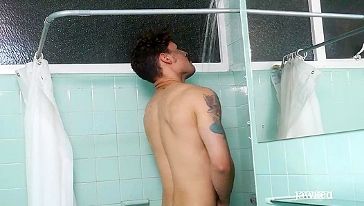 Steamy Showertime Surrender: Join Andy Stevens as He Gives In to a Fantastical Dripping