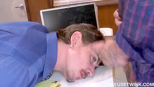 Steamy Office Tryst: Jack Keith Share Fuels Hung Manhood in Thirsty Three-Way Fuck