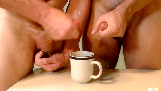 Steamy Fling: Riley Takes a Swig of Cum in Coffee after Rough Gay Sex – GayPornHub 18+