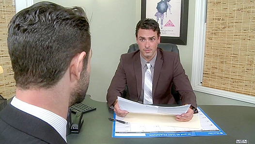 Jacked Office Stud Ryan Dominates Dean Monroe in Sweaty, Thrilling Threesome – 18+