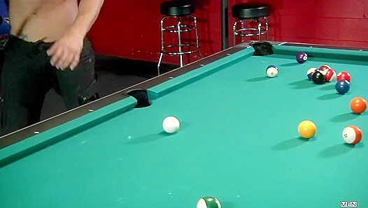 Steamy Poolside Flirting Leads to Matt Adams Hung Thigh-Fucks on Cue Stick