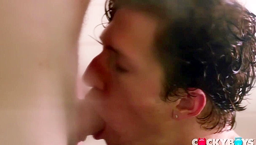Steamy Shower Brawl: Andrew Stark, Greyson Myles, and CockyBoys Hung Stud Get Ripped