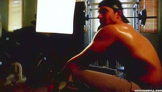 Flexing Muscle Beauty in Sweat-Soaked Home Workout - Tempting Fitness Flava for Hungry