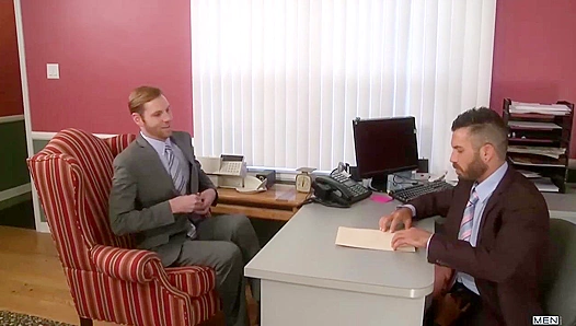 Damien Devours Cavins Massive Office Dick: Forbidden Thirst for Thick Gay Meat –
