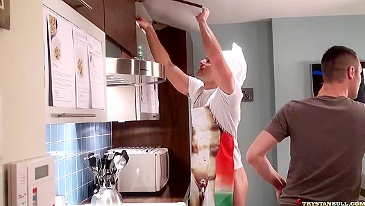 Steamy Kitchen Clash: Trystan Bull Johan LaPointe Engage in Sizzling Sex – 18+