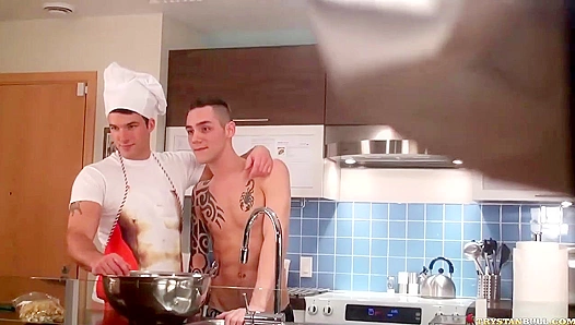 Steamy Kitchen Clash: Trystan Bull Johan LaPointe Engage in Sizzling Sex – 18+