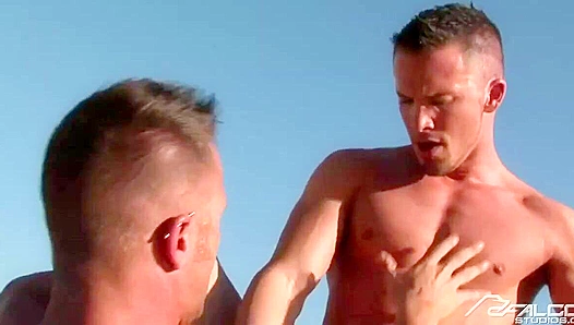 Sweaty Summer Thrills: Aden Jordans Hung Muscles Pound Raw in Malibu Sand – GayPornBeach